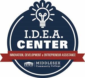 IDEA Center Logo, lightbulb with name of center and "Innovation, Development and Entrepreneurship Assistance" in a banner going across
