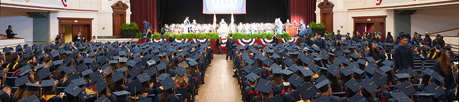 Photo of a past graduation ceremony held at the Lowell Memorial Auditorium