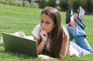 MCC Student Studying Outside