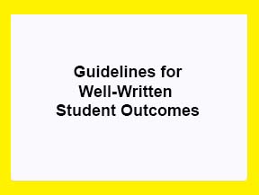 Guidelines for Well-Written Student Outcomes Statements
